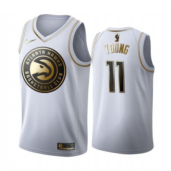 Trae young white and gold jersey Clearance
